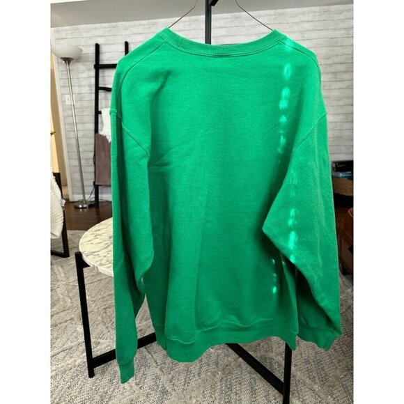 Jerzees Green Happy Holla Days Ugly Christmas Sweater Sweatshirt Tacky Size L - Picture 2 of 5